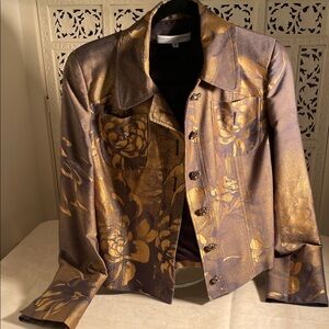 Carolina Herrera Gold Floral Blazer